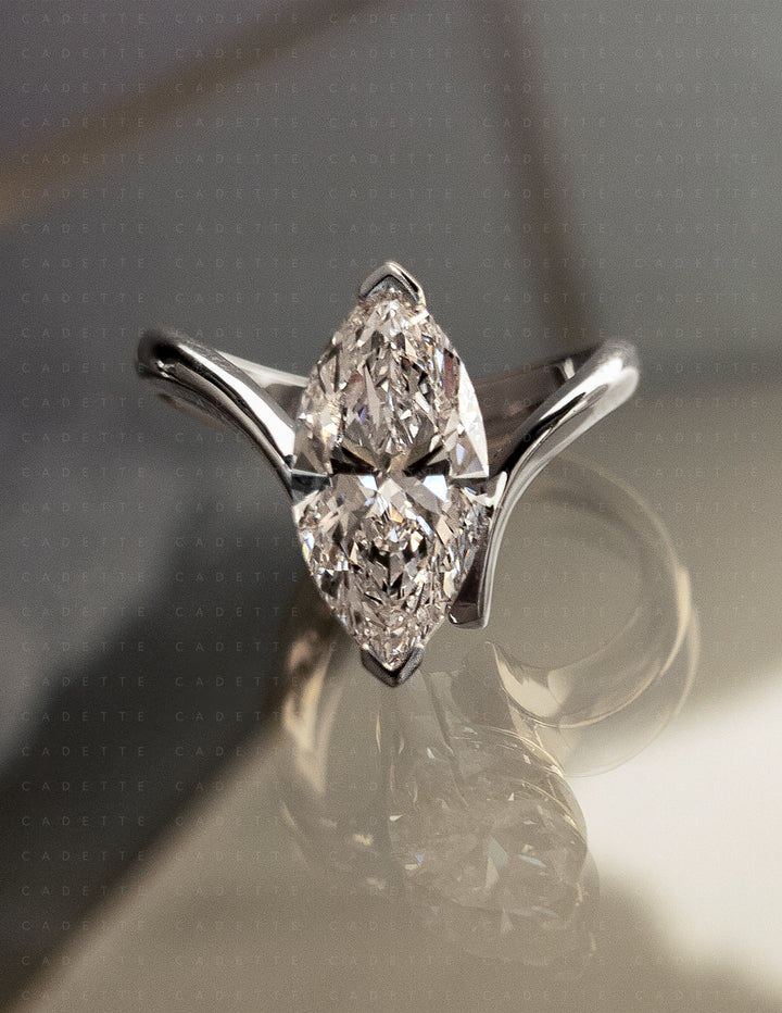 Grande Marquise Eve Ring — Chevron Setting
