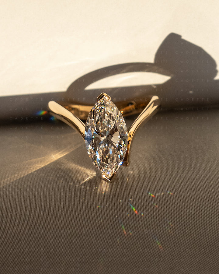 Grande Marquise Eve Ring — Chevron Setting
