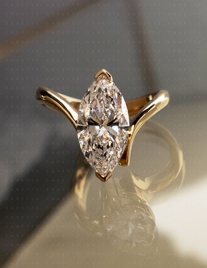Grande Marquise Eve Ring — Chevron Setting