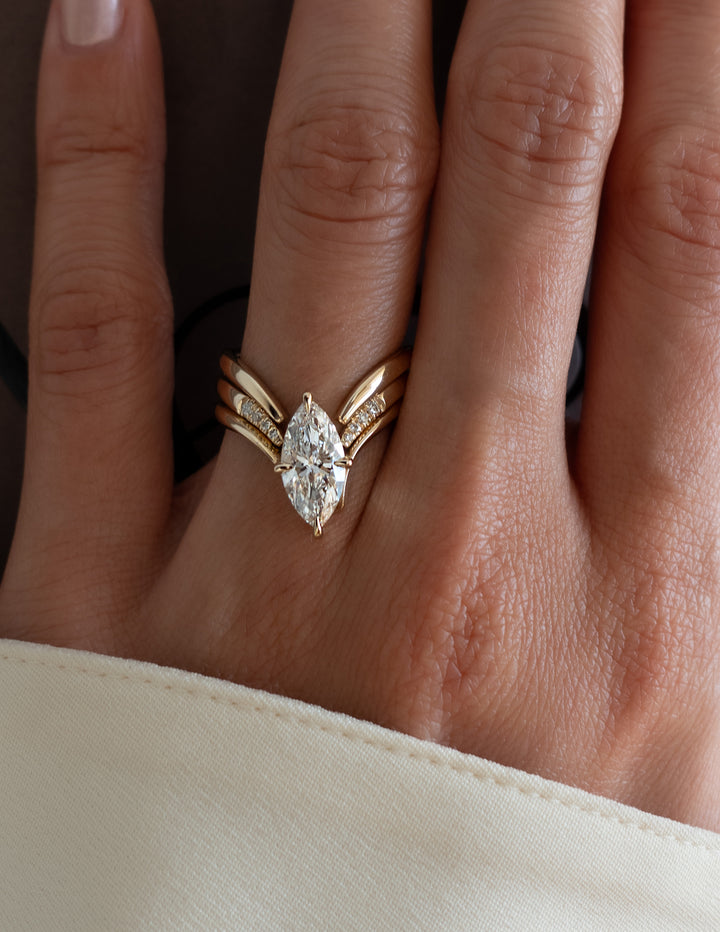 TRIPLE SET — Grande Marquise Eve Ring & Bands