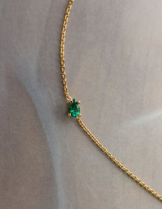 Graze Necklace — Pear Emerald