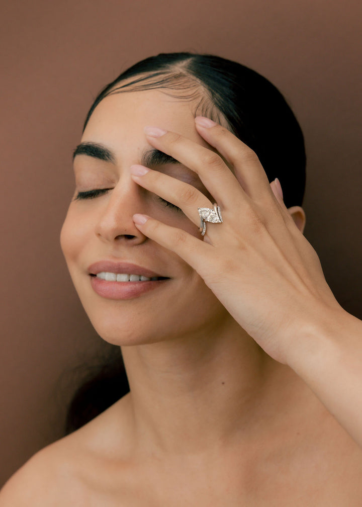 SET — VERTICAL MARQUISE (Prong) Rapture Ring & Band