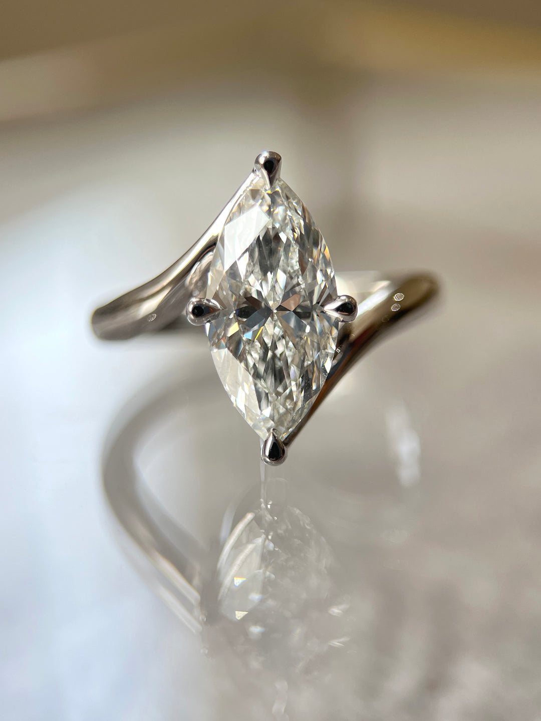 SET — 3CT VERTICAL Marquise Rapture Ring & Wrap Pavé Band (READY TO SHIP)