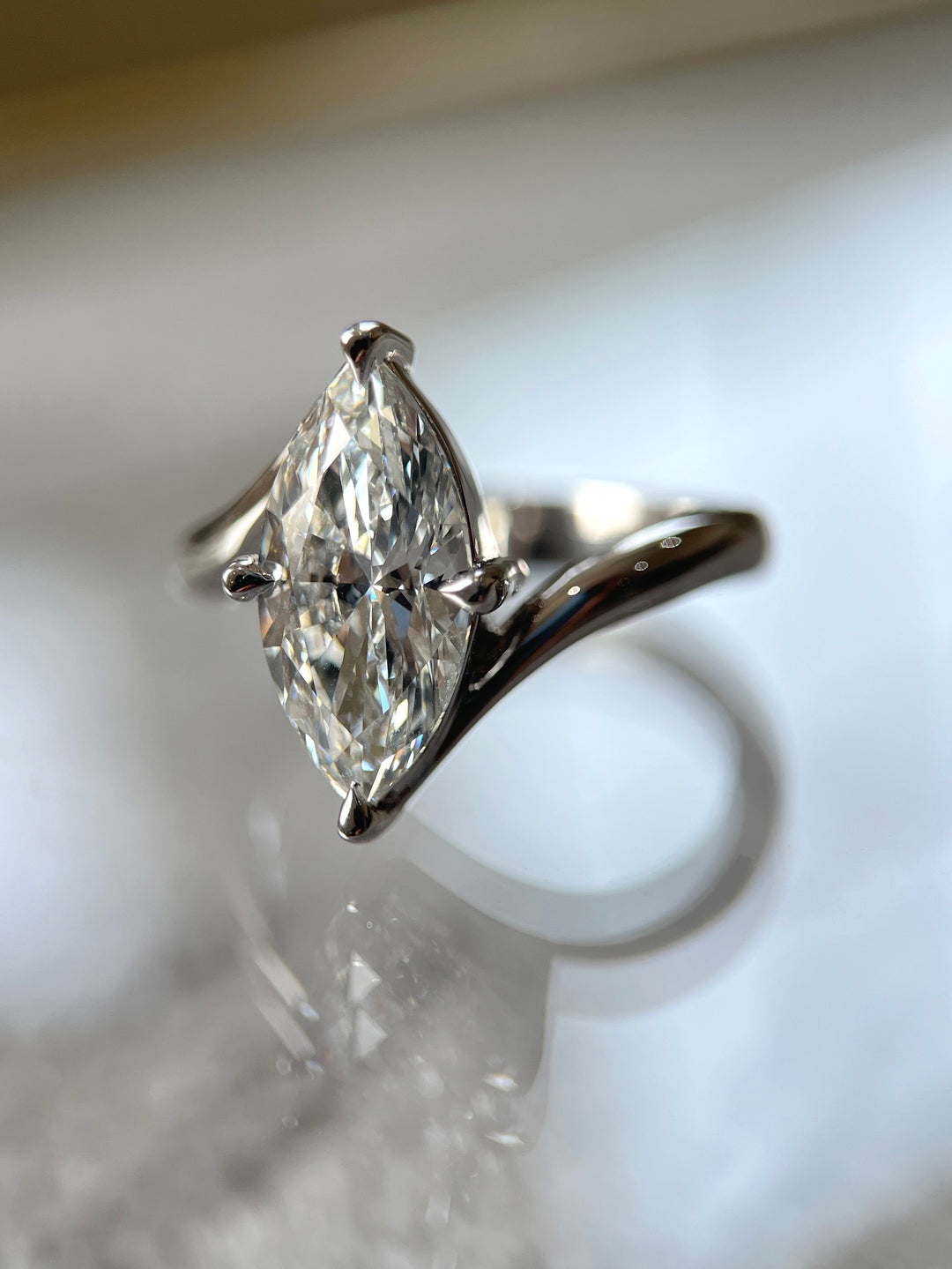 SET — 3CT VERTICAL Marquise Rapture Ring & Wrap Pavé Band (READY TO SHIP)