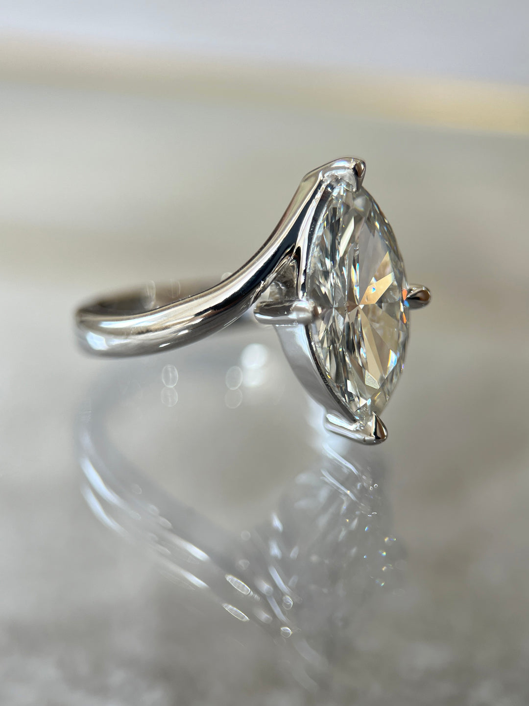 SET — 3CT VERTICAL Marquise Rapture Ring & Wrap Pavé Band (READY TO SHIP)