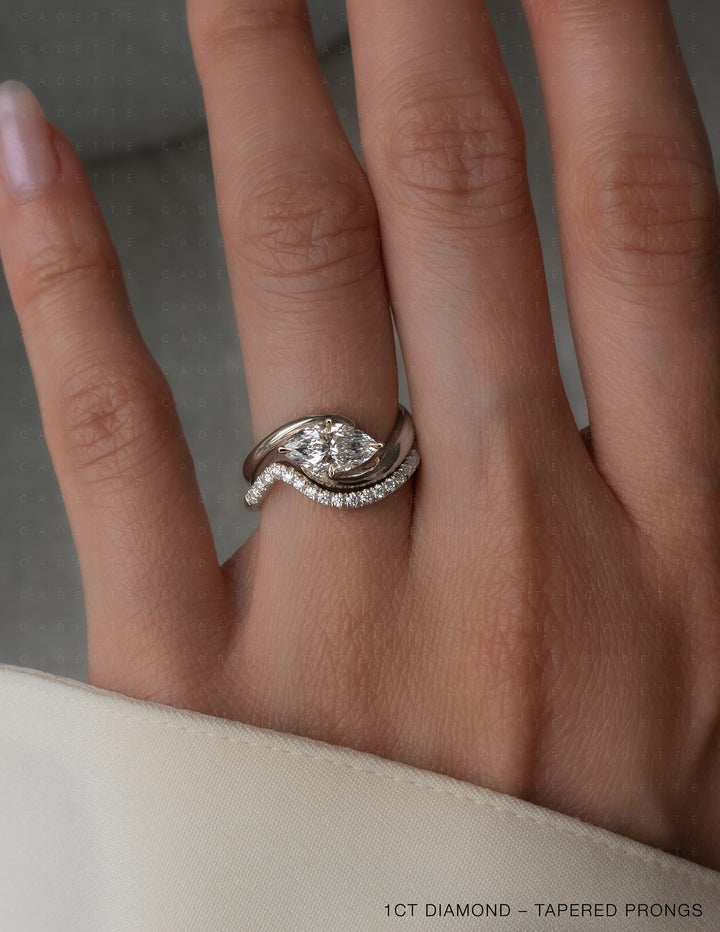 SET — MARQUISE (Tapered Prong) Rapture Ring & Band