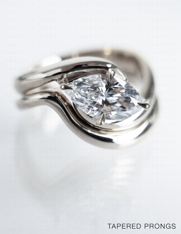 SET — MARQUISE (Tapered Prong) Rapture Ring & Band