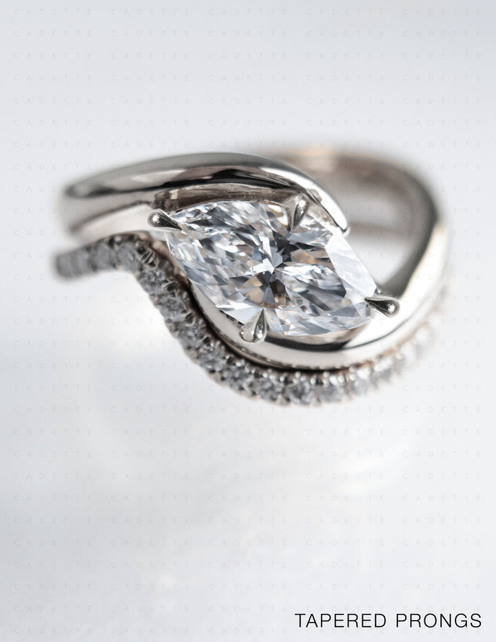 SET — MARQUISE (Tapered Prong) Rapture Ring & Band