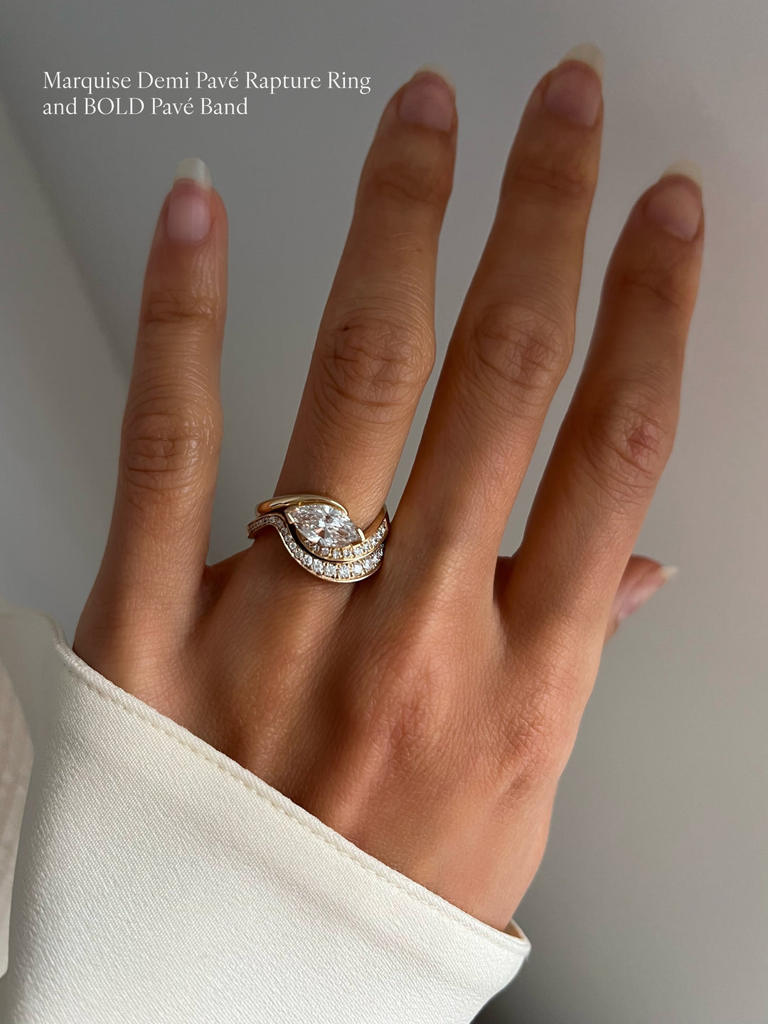 SET — MARQUISE Demi Pavé Rapture Ring & Band