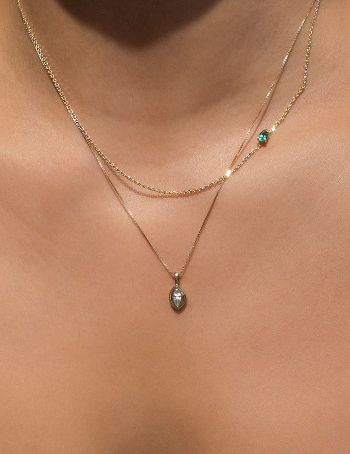 Graze Necklace — Pear Emerald