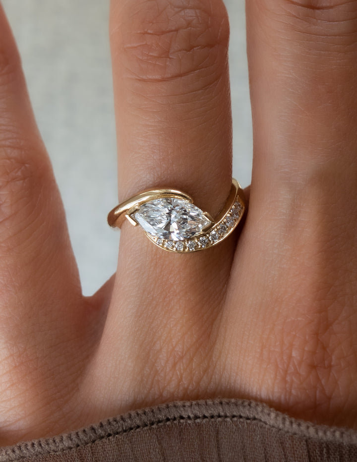 Marquise Demi Pavé Rapture Ring