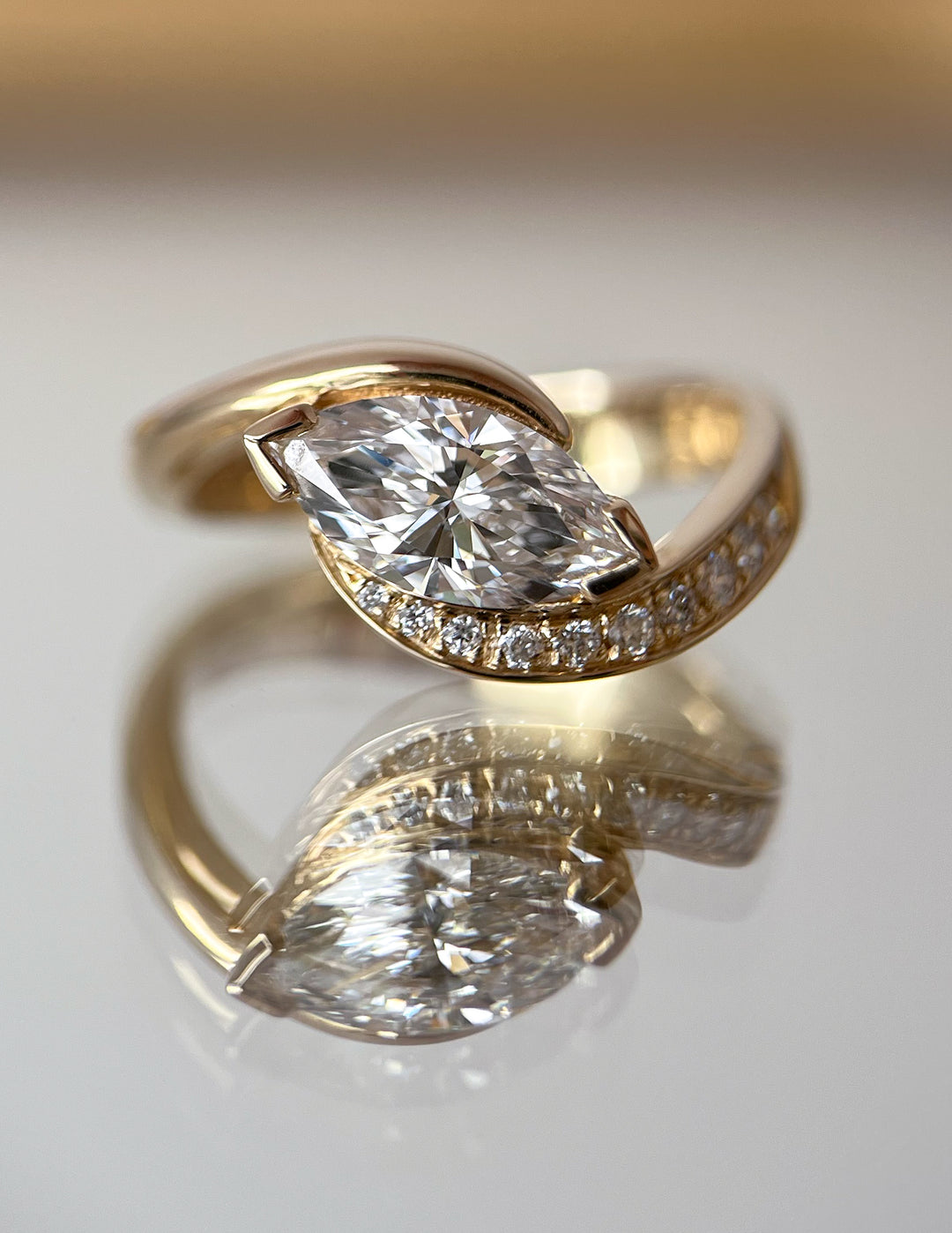 Marquise Demi Pavé Rapture Ring