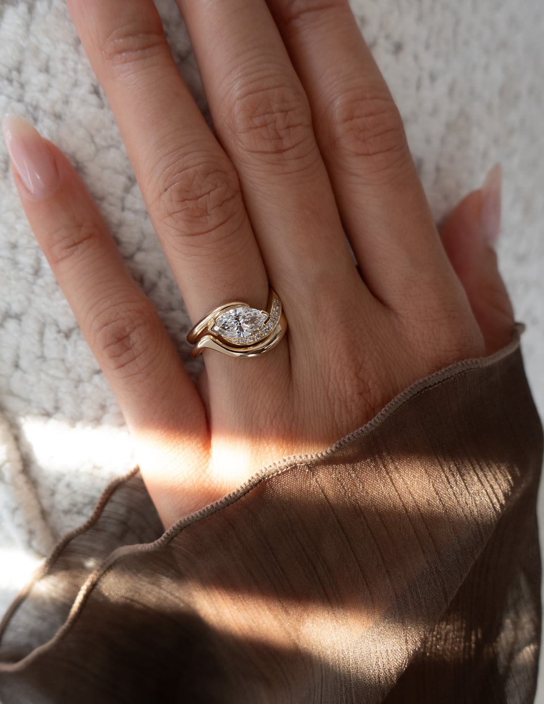 SET — MARQUISE Demi Pavé Rapture Ring & Band