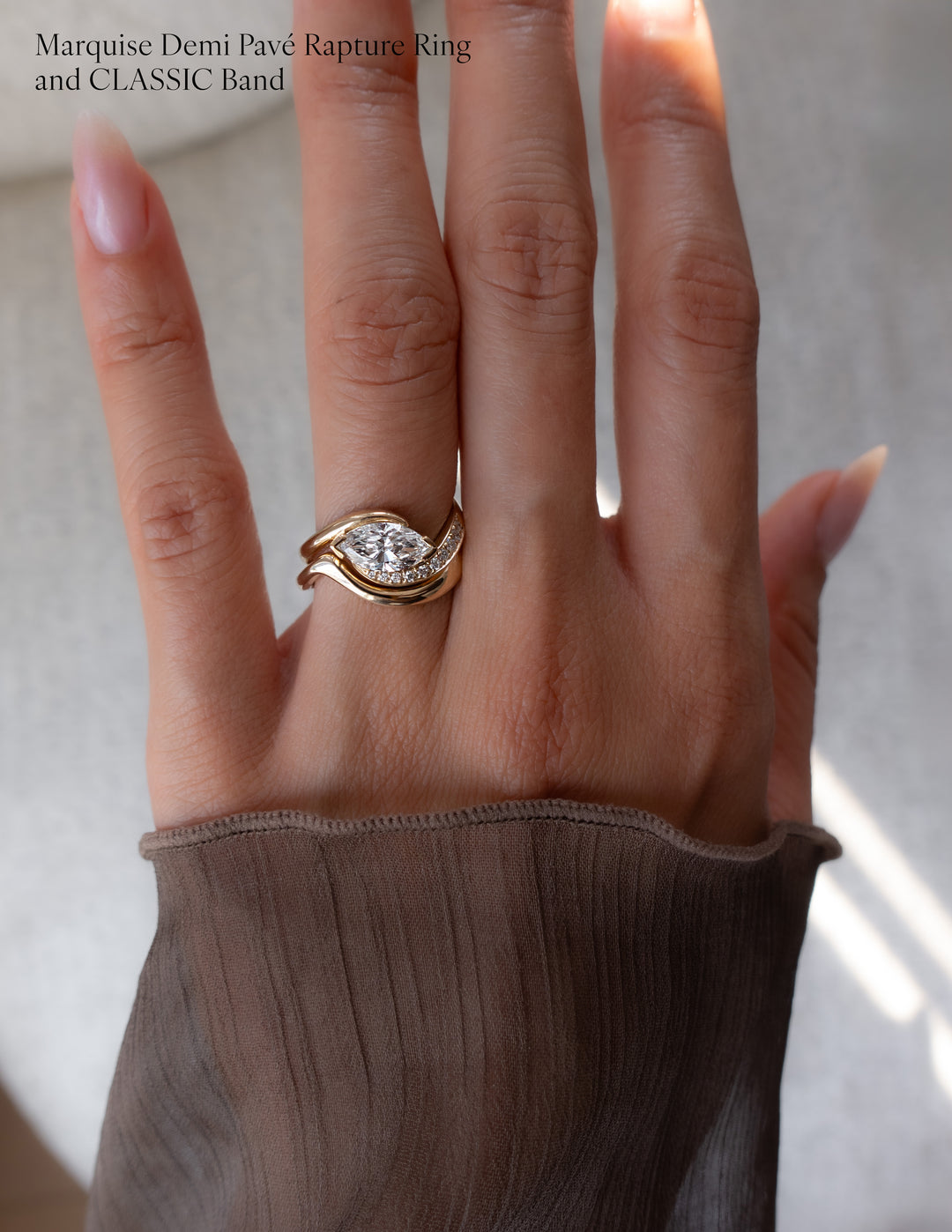 SET — MARQUISE Demi Pavé Rapture Ring & Band