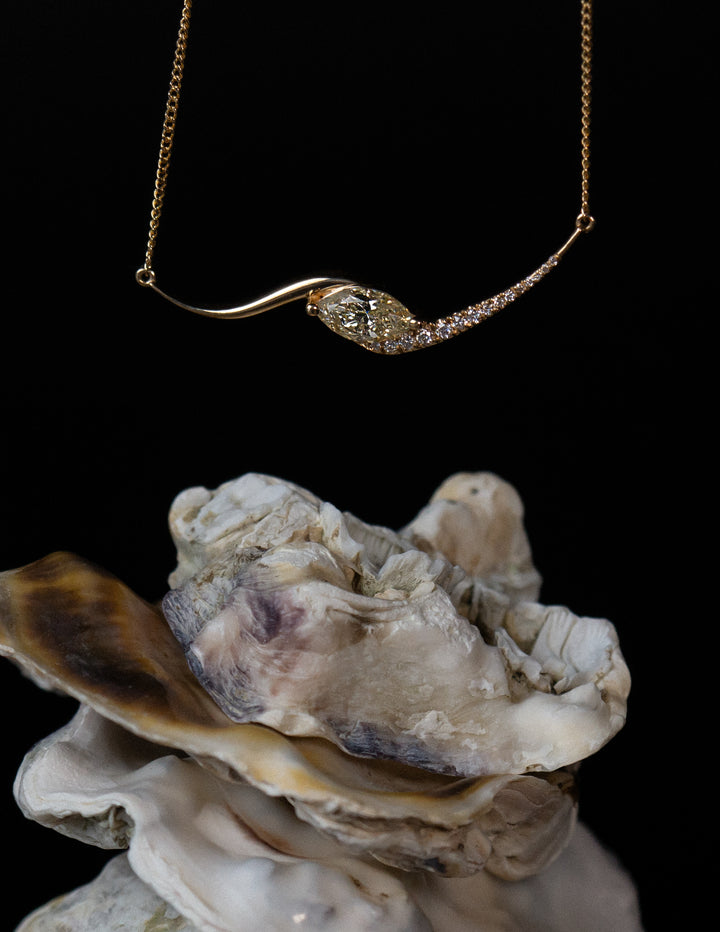 One-of-a-kind — Yellow Marquise Demi Pavé Rapture Necklace