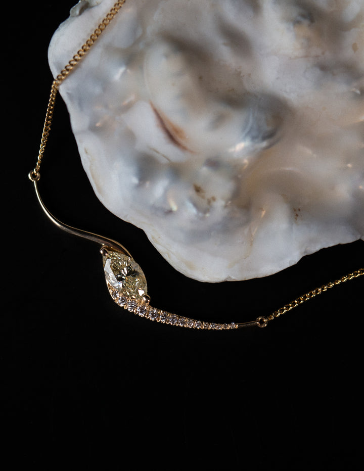 One-of-a-kind — Yellow Marquise Demi Pavé Rapture Necklace