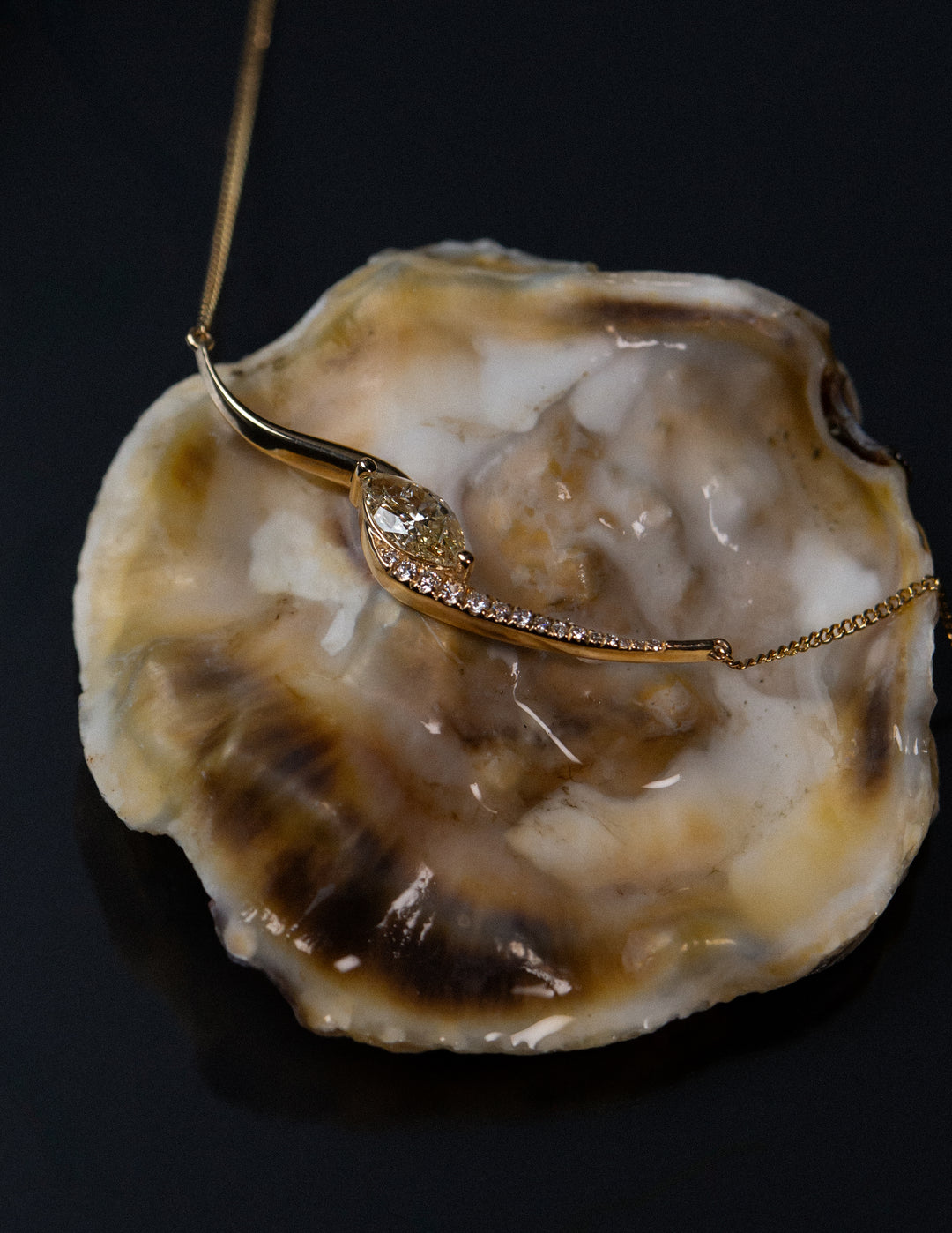 One-of-a-kind — Yellow Marquise Demi Pavé Rapture Necklace