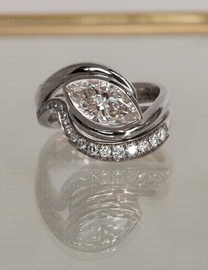 SET — MARQUISE (Bezel) Rapture Ring & Band