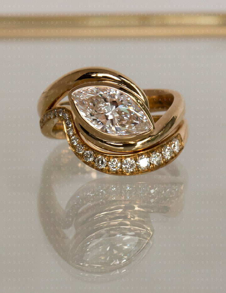 SET — MARQUISE (Bezel) Rapture Ring & Band