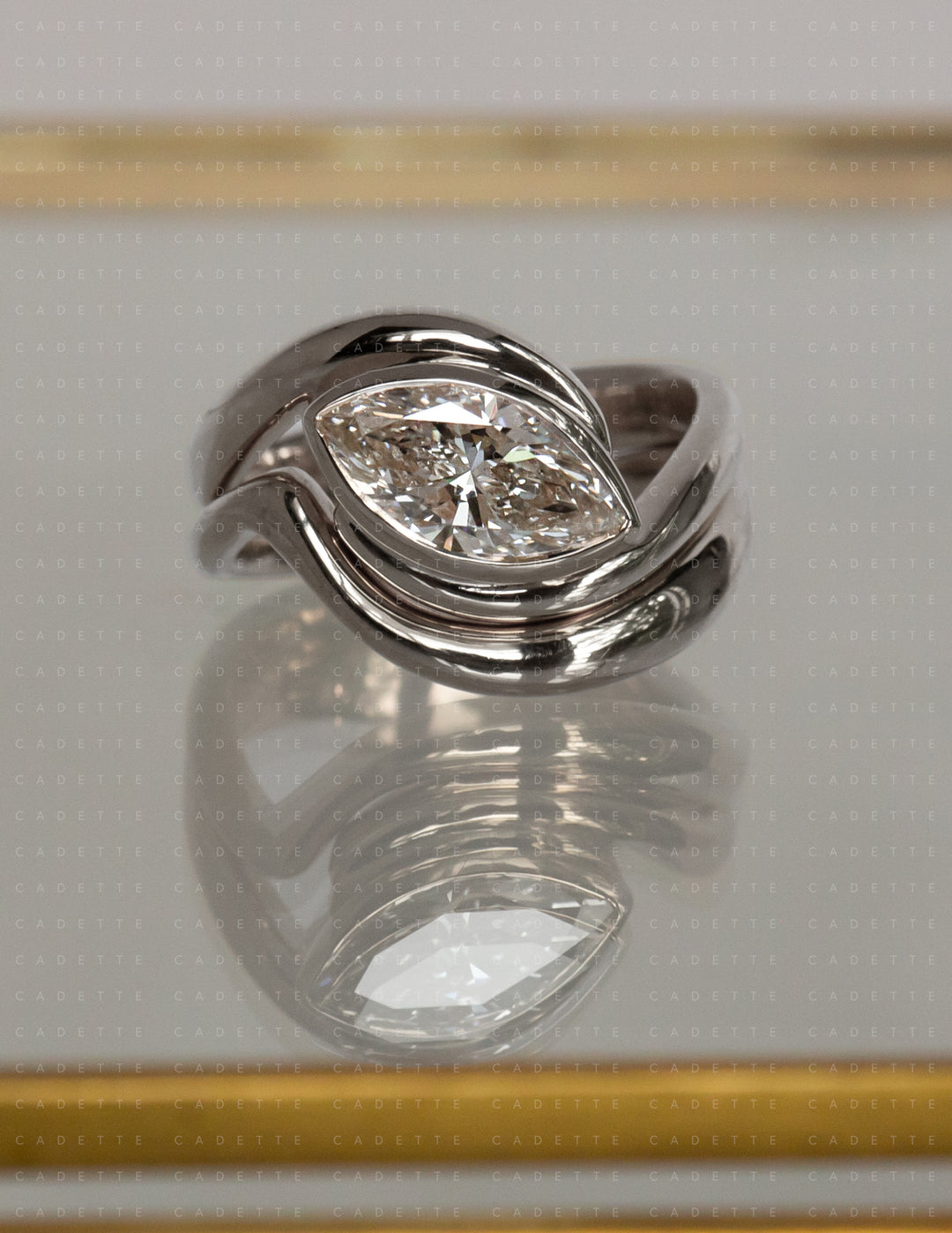 SET — MARQUISE (Bezel) Rapture Ring & Band
