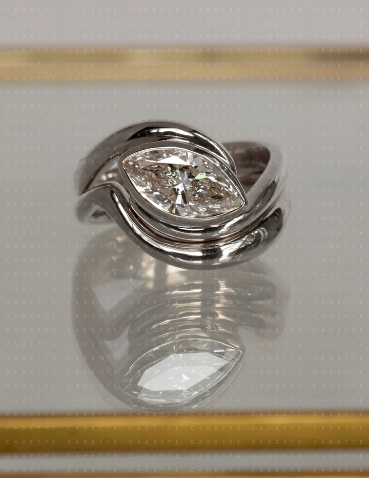 SET — MARQUISE (Bezel) Rapture Ring & Band