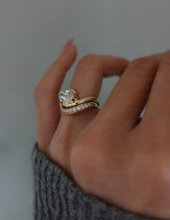 SET — MARQUISE (Bezel) Rapture Ring & Band