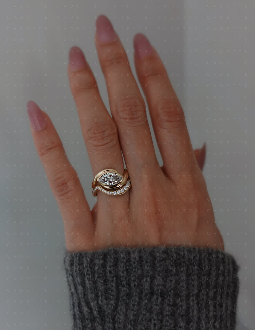 SET — MARQUISE (Bezel) Rapture Ring & Band