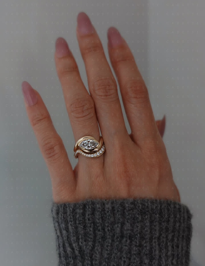 SET — MARQUISE (Bezel) Rapture Ring & Band