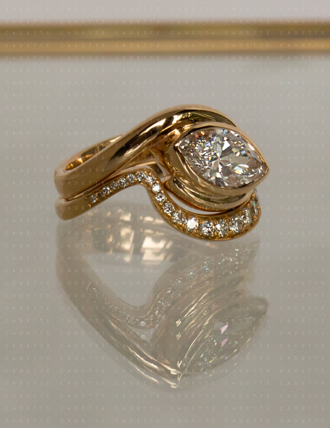 SET — MARQUISE (Bezel) Rapture Ring & Band