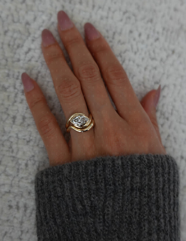 SET — MARQUISE (Bezel) Rapture Ring & Band