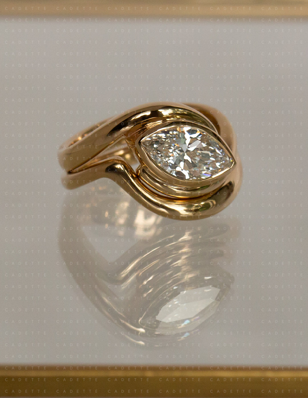 SET — MARQUISE (Bezel) Rapture Ring & Band