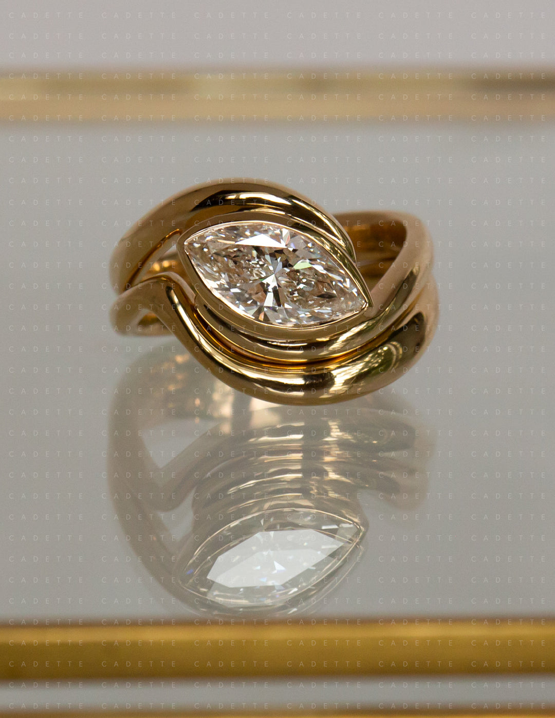 SET — MARQUISE (Bezel) Rapture Ring & Band