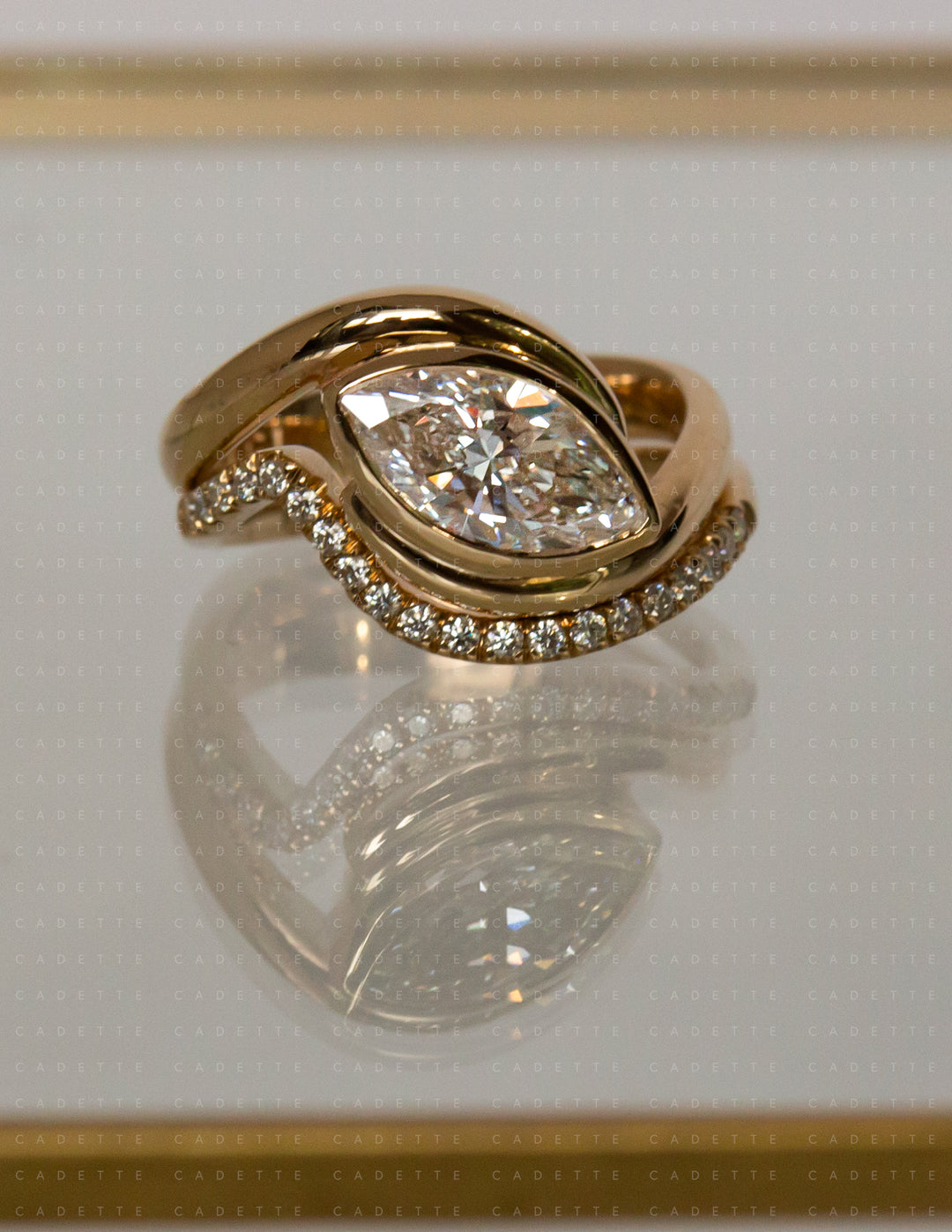 SET — MARQUISE (Bezel) Rapture Ring & Band