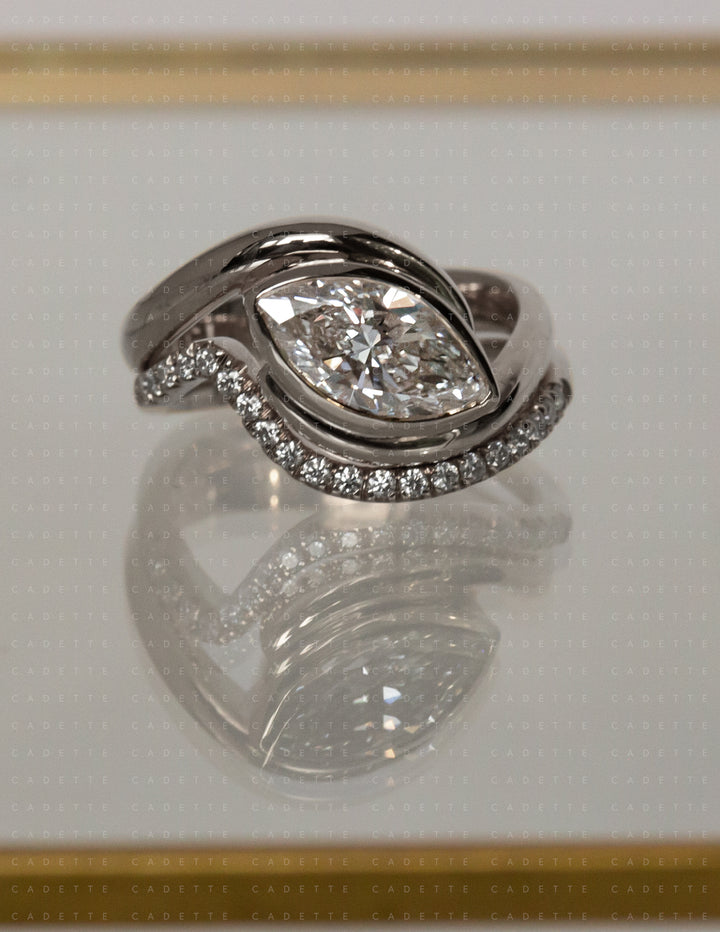 SET — MARQUISE (Bezel) Rapture Ring & Band