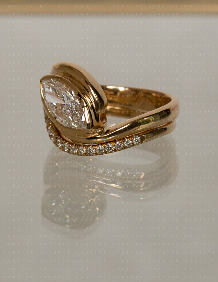 SET — MARQUISE (Bezel) Rapture Ring & Band
