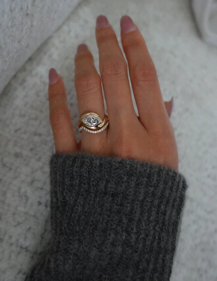 SET — MARQUISE (Bezel) Rapture Ring & Band