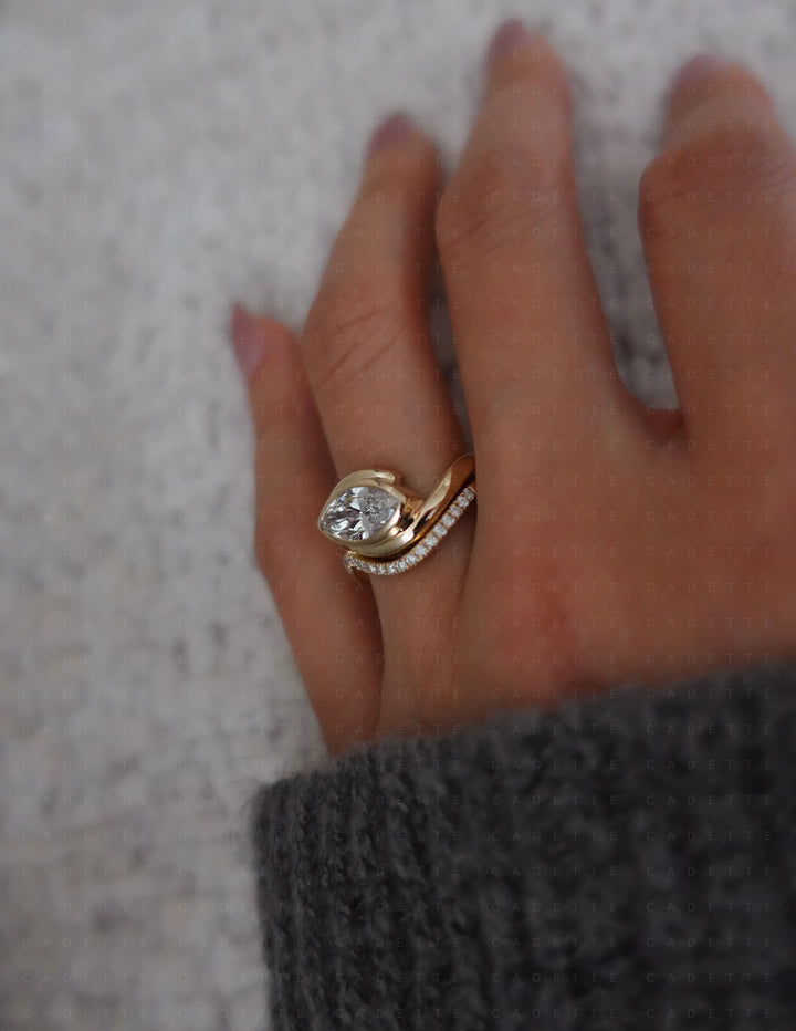 SET — MARQUISE (Bezel) Rapture Ring & Band
