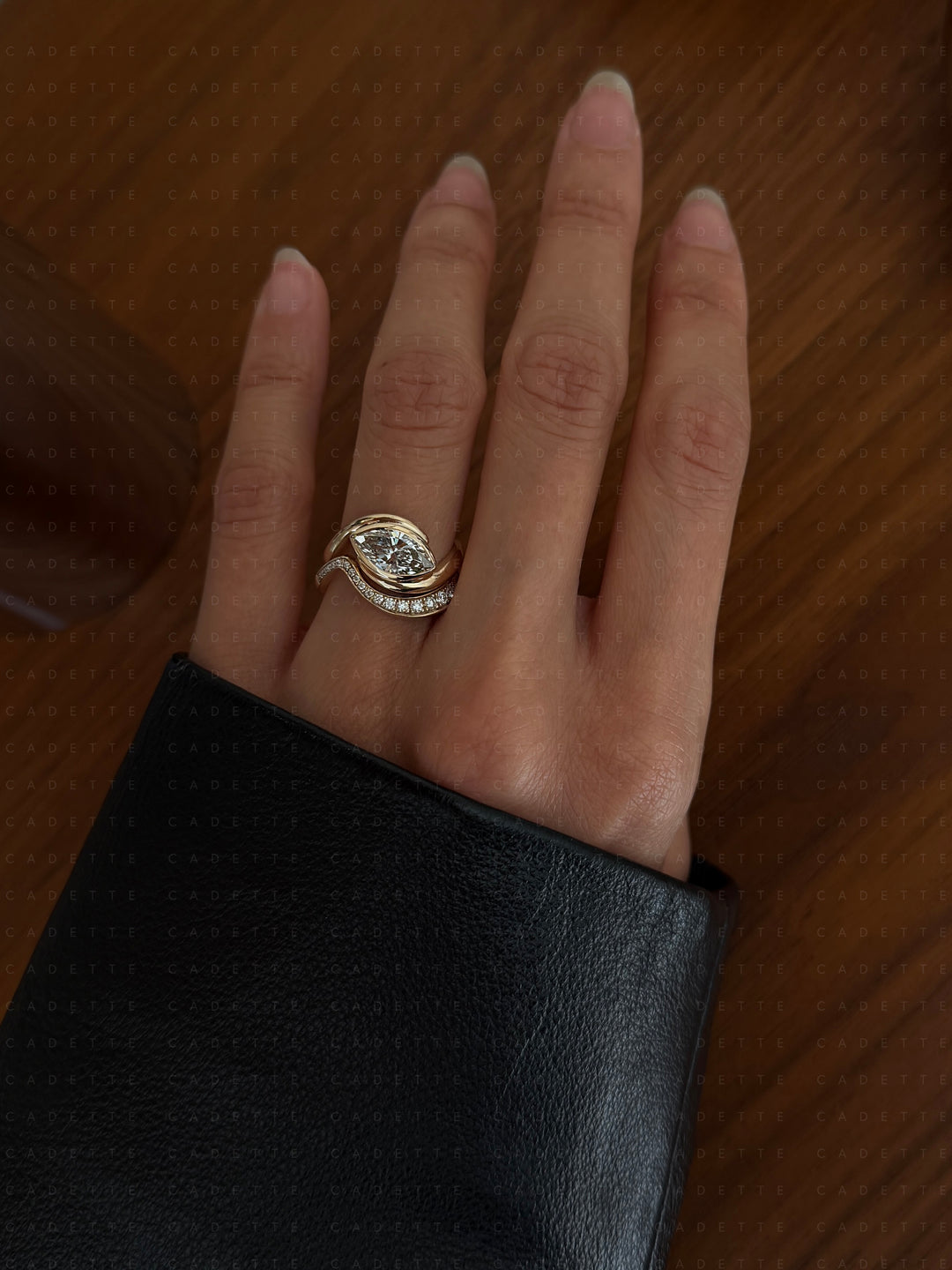 SET — MARQUISE (Bezel) Rapture Ring & Band