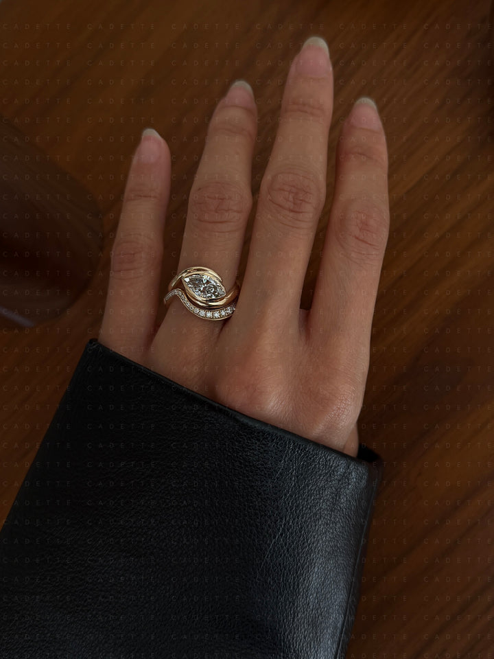 SET — MARQUISE (Bezel) Rapture Ring & Band
