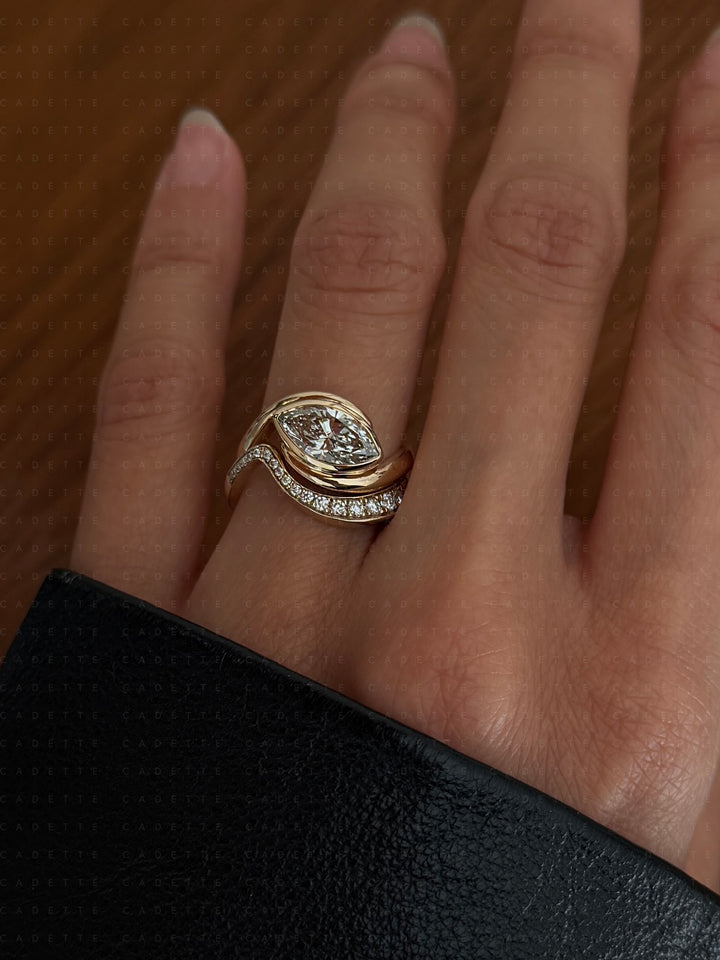 SET — MARQUISE (Bezel) Rapture Ring & Band