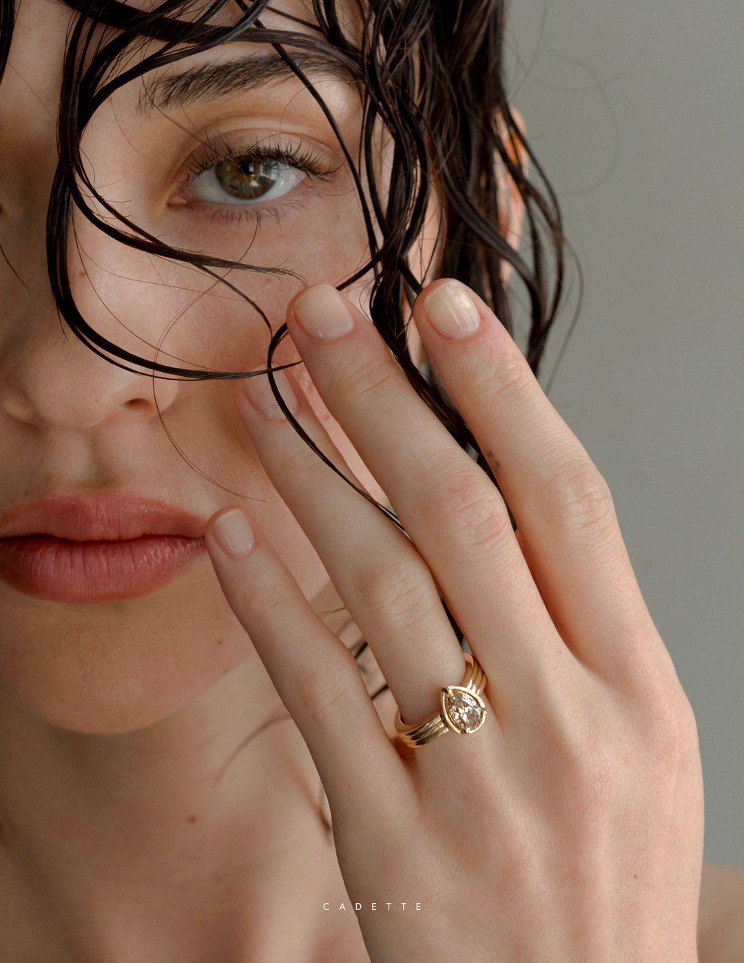 One-of-a-kind — 1.26ct CHAMPAGNE Diamond Pear Niwa Ring
