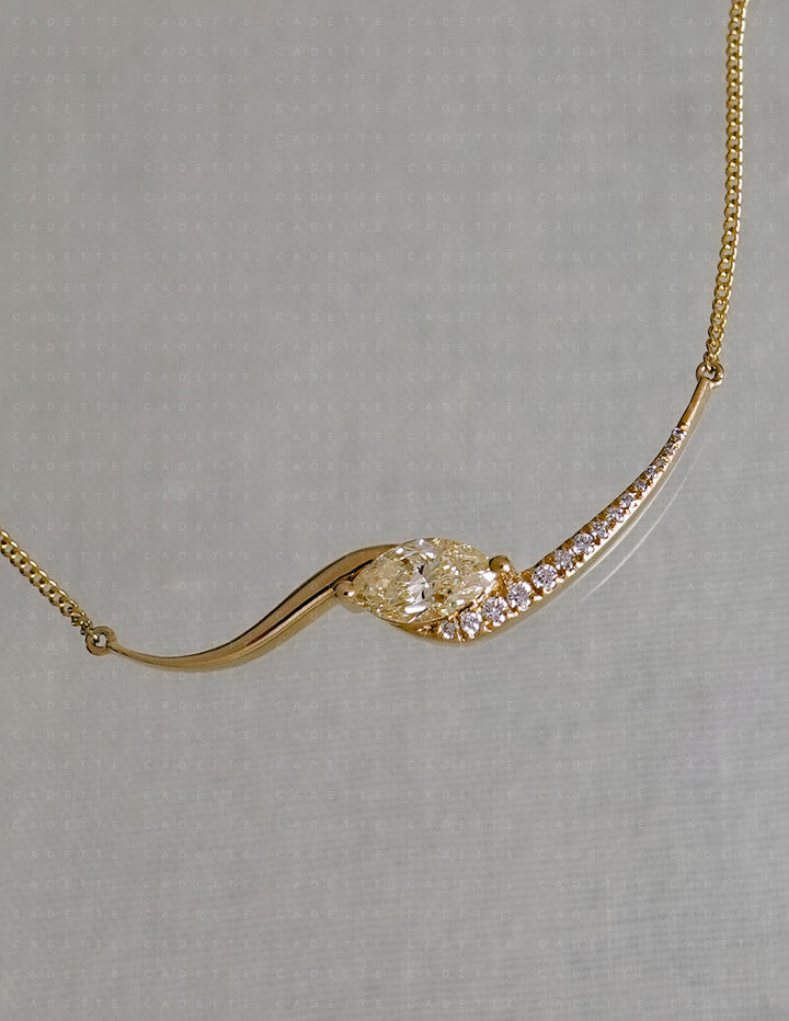 One-of-a-kind — Yellow Marquise Demi Pavé Rapture Necklace