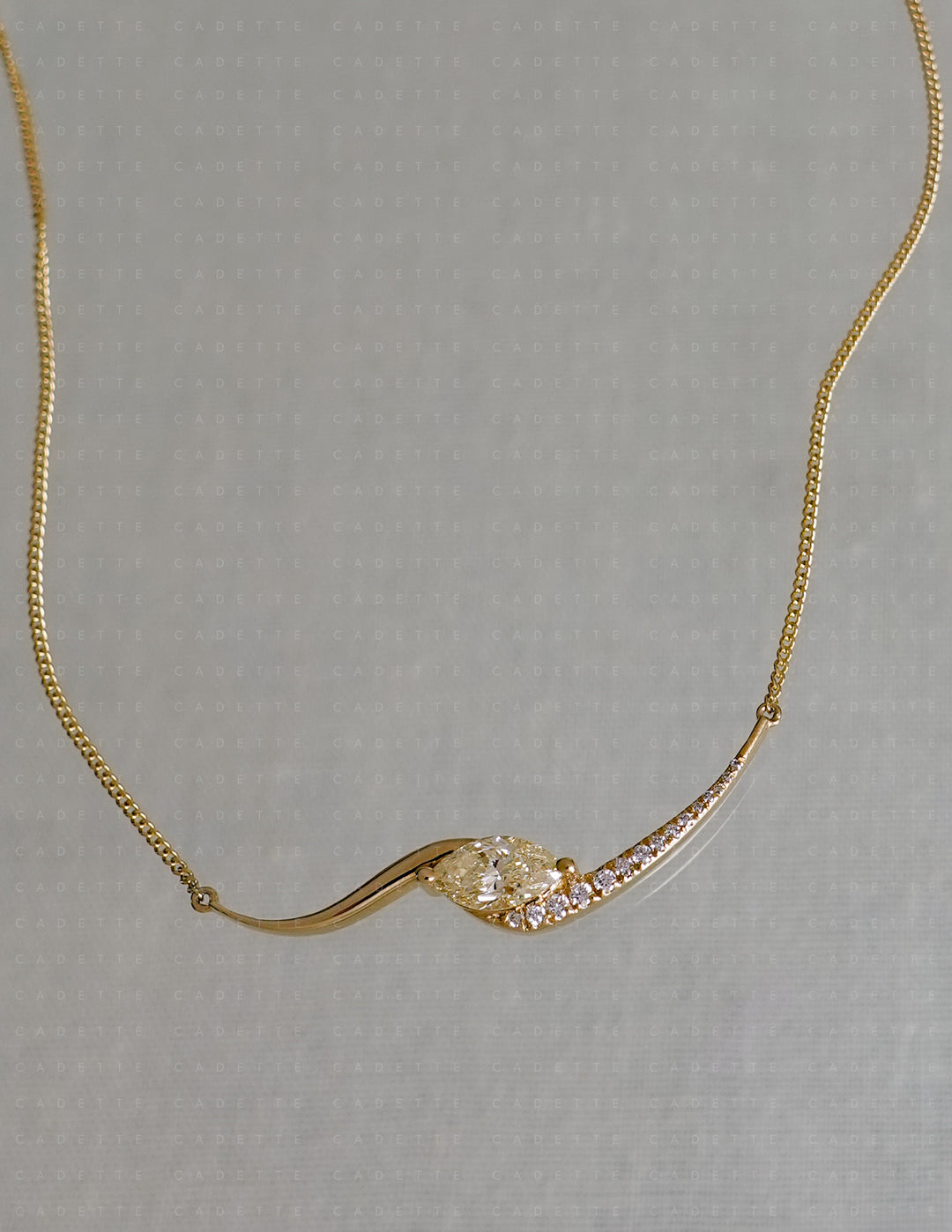 One-of-a-kind — Yellow Marquise Demi Pavé Rapture Necklace