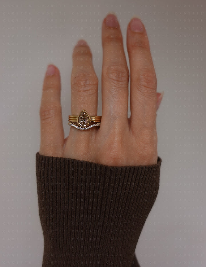One-of-a-kind — 1.26ct CHAMPAGNE Diamond Pear Niwa Ring
