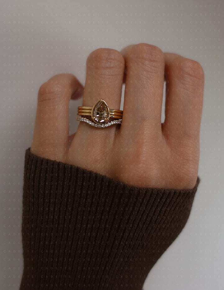 One-of-a-kind — 1.26ct CHAMPAGNE Diamond Pear Niwa Ring