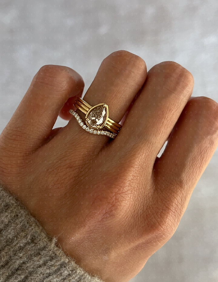 One-of-a-kind — 1.26ct CHAMPAGNE Diamond Pear Niwa Ring