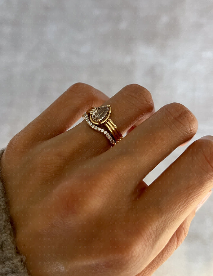 One-of-a-kind — 1.26ct CHAMPAGNE Diamond Pear Niwa Ring