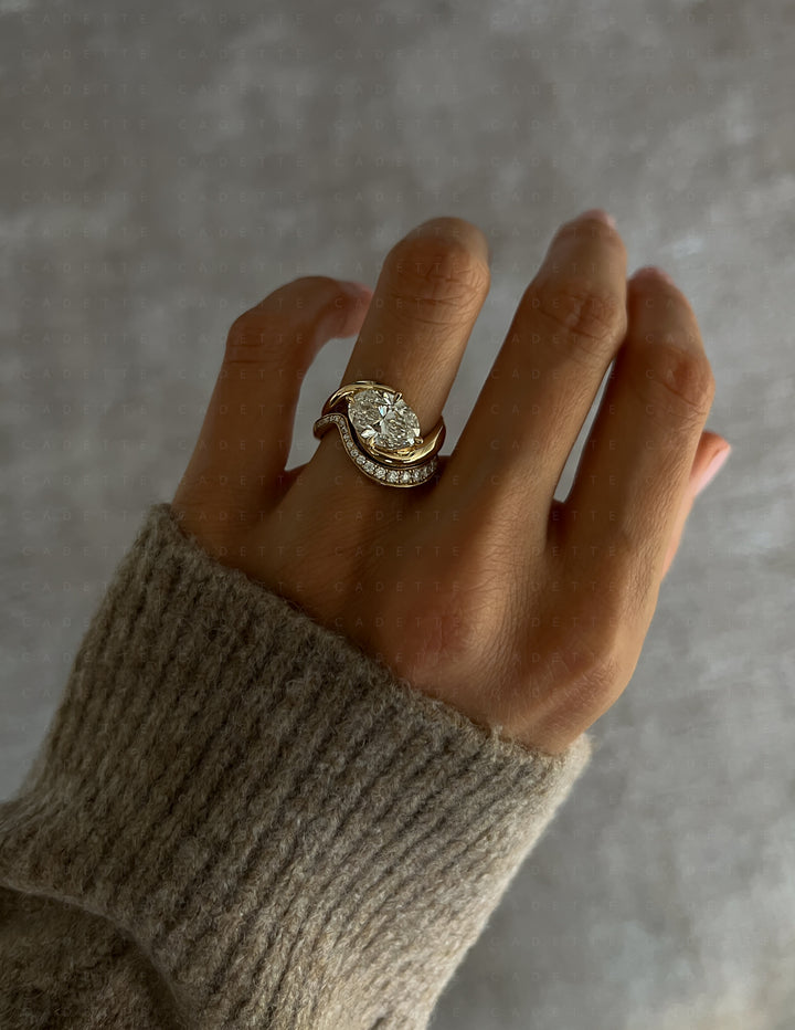 SET — OVAL (Tapered Prong) Rapture Ring & Band