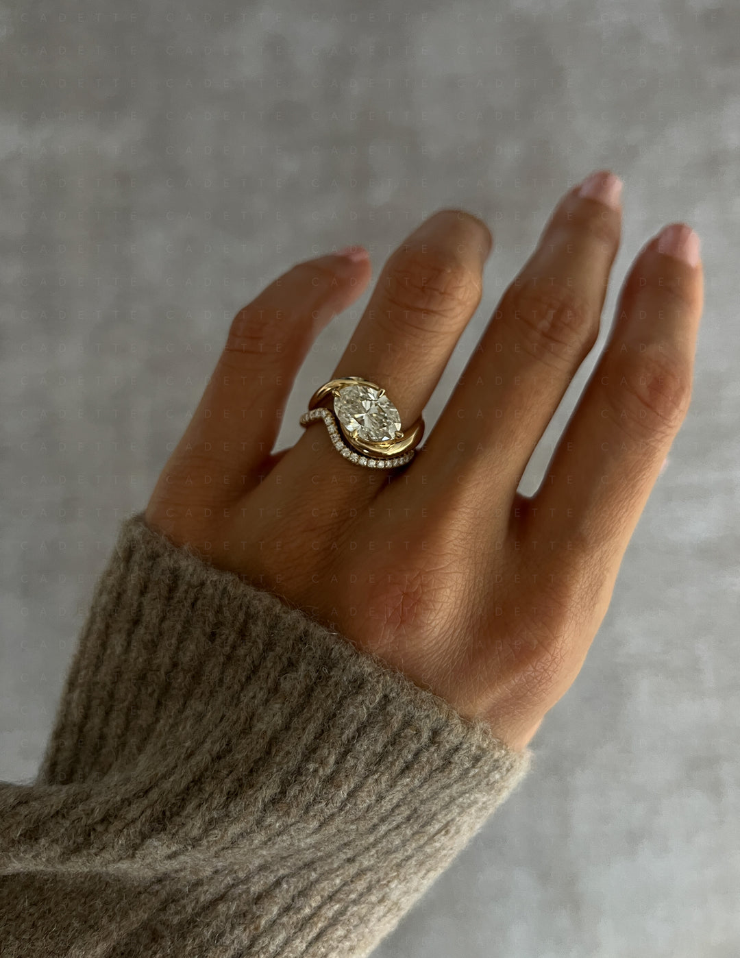 SET — OVAL (Tapered Prong) Rapture Ring & Band