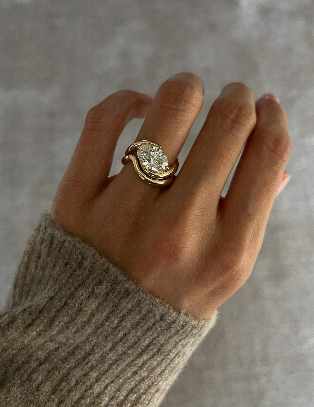 SET — OVAL (Tapered Prong) Rapture Ring & Band